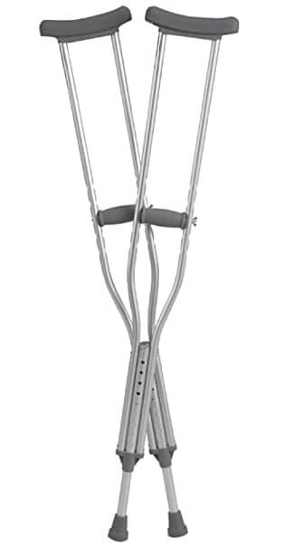 Cardinal Health Push Button Axillary Crutch, Adult - Height 62-70 in, Adjustable