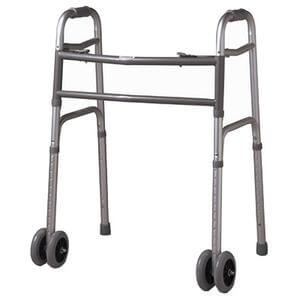 Cardinal Health Folding Walker, Heavy-Duty, with Wheels, Adult, 500 lb Capacity