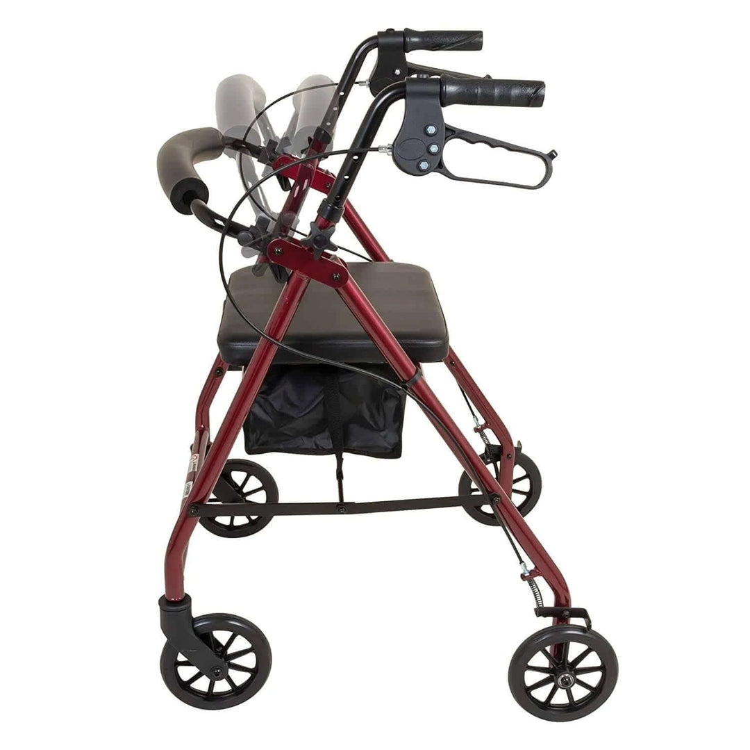 PMI ProBasics Aluminum Patient Rollator, Standard, 6" Wheels, 300 lb Capacity, 13.75" Seat