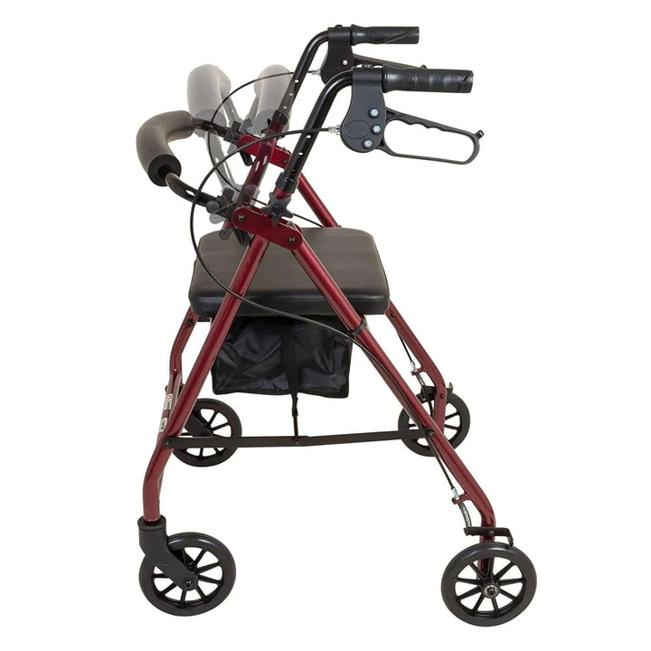 PMI ProBasics Aluminum Patient Rollator, Standard, 6" Wheels, 300 lb Capacity, 13.75" Seat