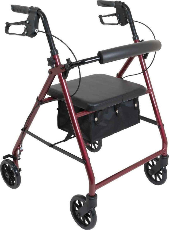 PMI ProBasics Aluminum Patient Rollator, Standard, 6" Wheels, 300 lb Capacity, 13.75" Seat