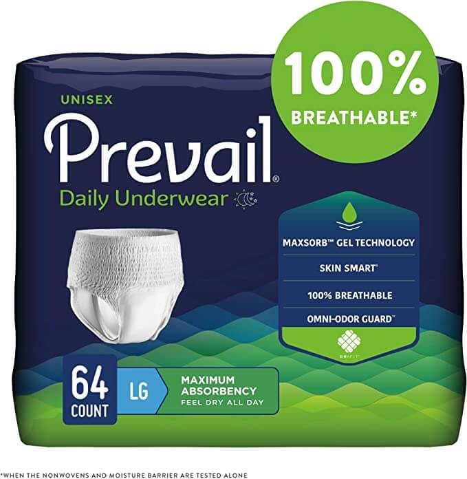 Prevail Incontinence Protective Underwear, Maximum Absorbency, Large (45" to 58")