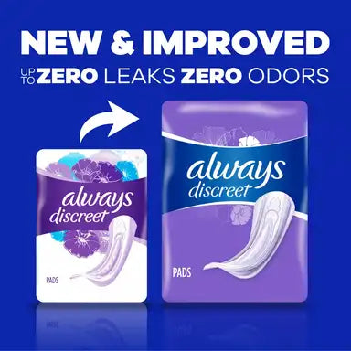 Always Discreet RapidDry Incontinence Pads, Moderate Absorbency, 12-1/2 Inch Length, #00037000904335 ABD Medical