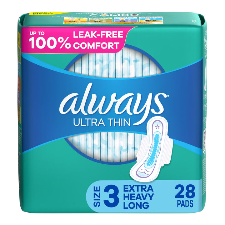 Always Ultra Thin Pads,Extra Long, Super Absorbency, Size 3, #03700089907 ABD Medical