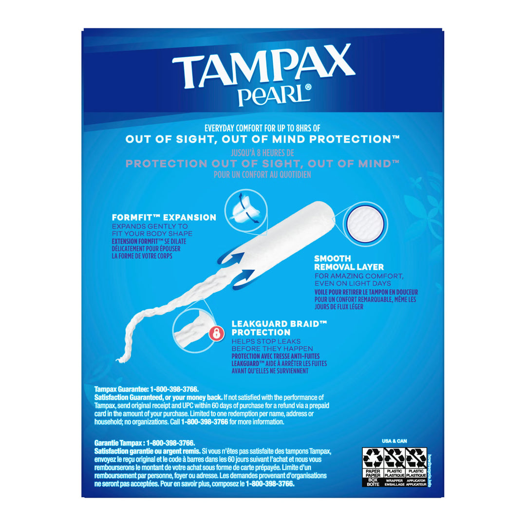 Tampax Pearl Super Absorbency Tampon, Individually Wrapped, Box of 18, #07301037908 ABD Medical