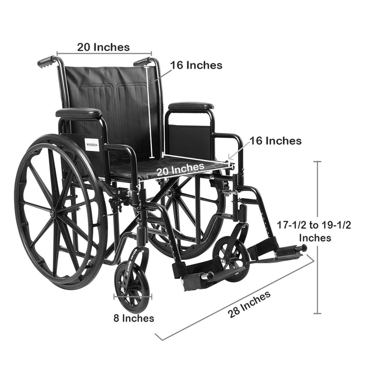 McKesson Dual Axle Wheelchair Arm Swing-Away Footrest For Adult  - upto 350 lbs