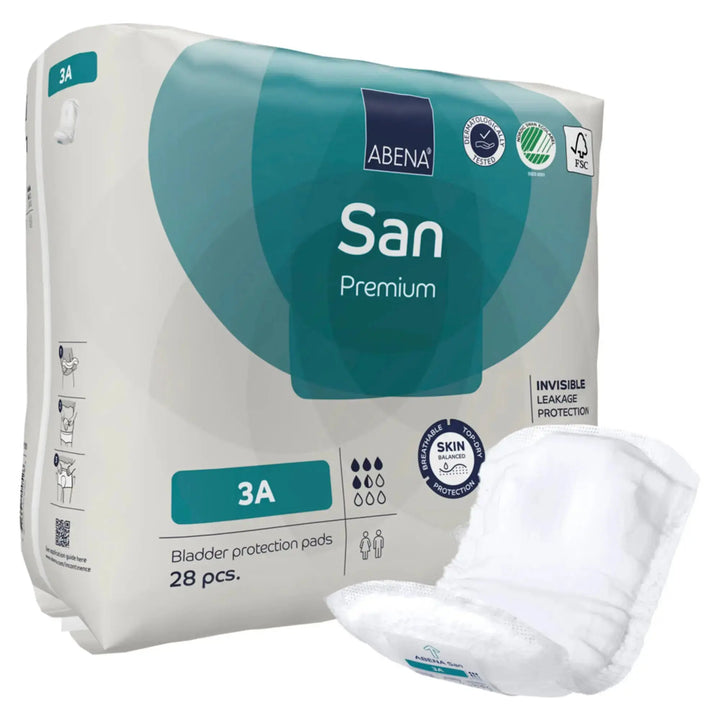 Abena San Premium Fluff Moderate Absorbency Bladder Control Pad, Size 3A - 4.3 X 12.9 Inch, #1000021305 Abena