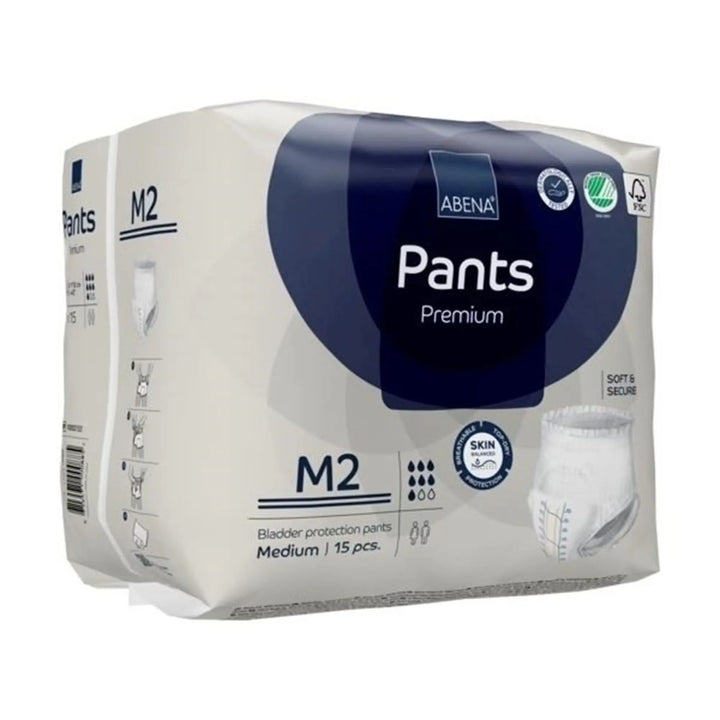 Abena Premium Pants M2 Adult Heavy Absorbency Disposable Underwear, Medium, Unisex, #1000021323 Abena