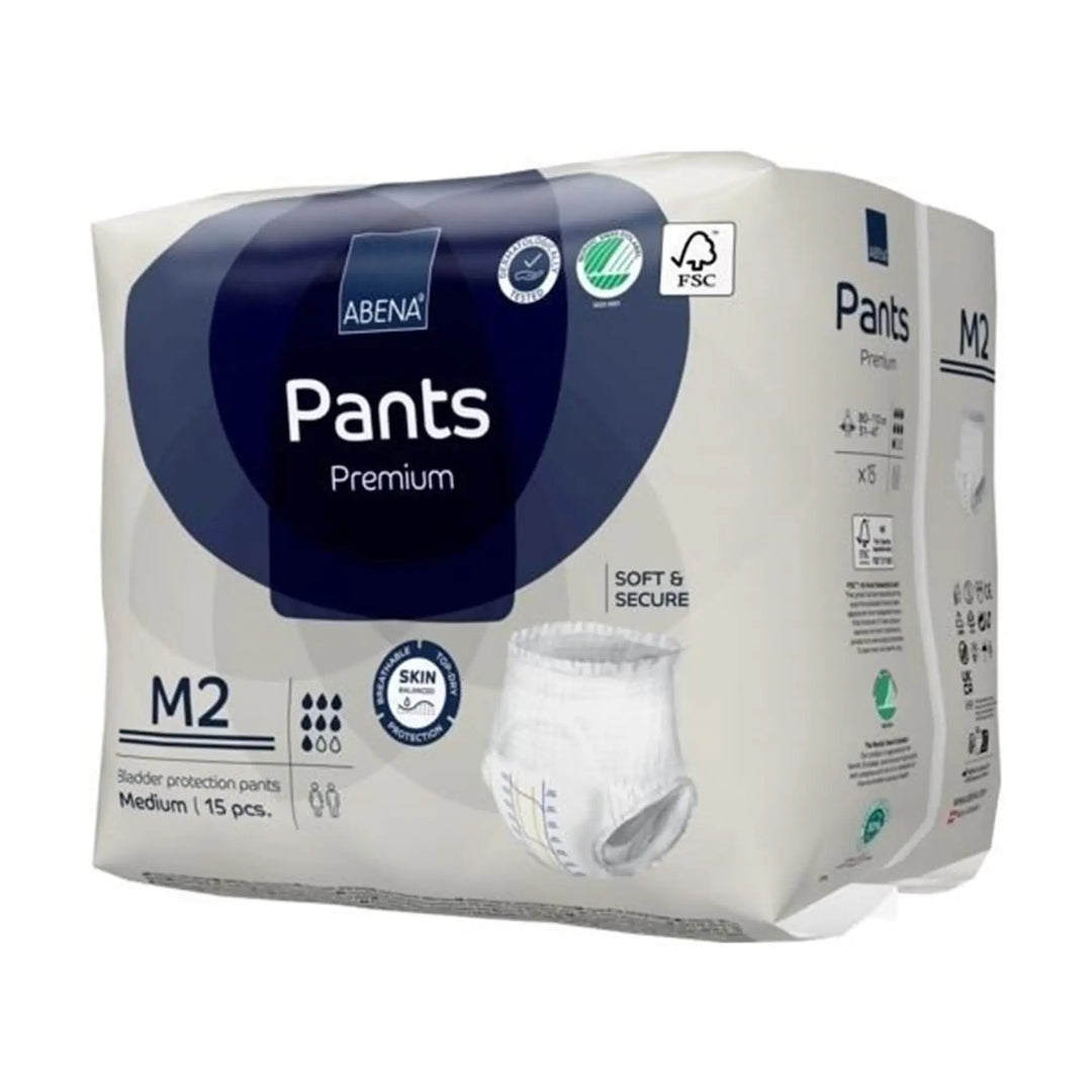 Abena Premium Pants M2 Adult Heavy Absorbency Disposable Underwear, Medium, Unisex, #1000021323 Abena