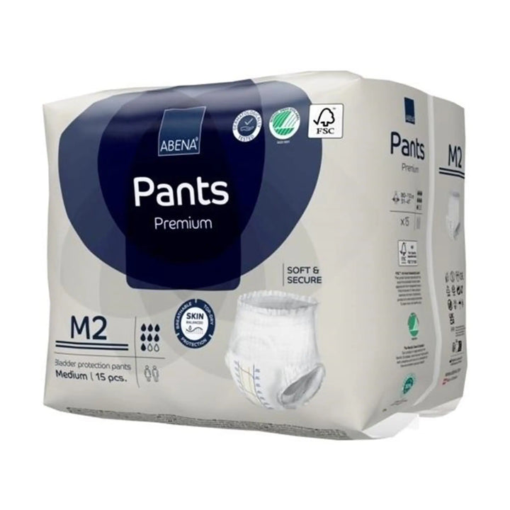 Abena Premium Pants M2 Adult Heavy Absorbency Disposable Underwear, Medium, Unisex, #1000021323 Abena