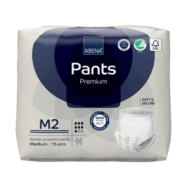Abena Premium Pants M2 Adult Heavy Absorbency Disposable Underwear, Medium, Unisex, #1000021323 Abena