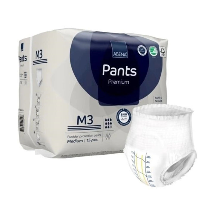 Abena Premium Pants M3 Adult Disposable Heavy Absorbency Underwear, Medium,Unisex, #1000021324 By Abena