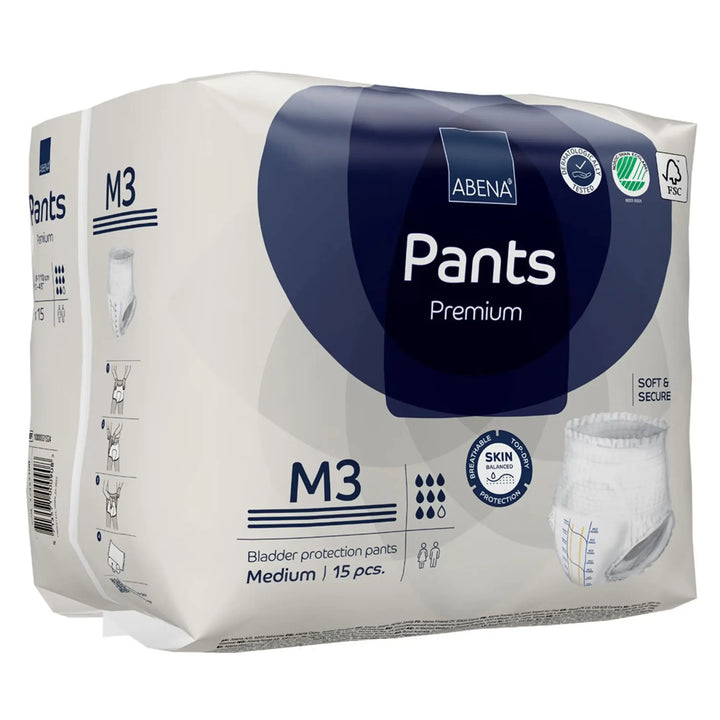 Abena Premium Pants M3 Adult Disposable Heavy Absorbency Underwear, Medium,Unisex, #1000021324 By Abena
