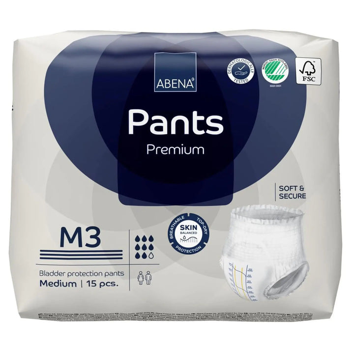Abena Premium Pants M3 Adult Disposable Heavy Absorbency Underwear, Medium,Unisex, #1000021324 By Abena