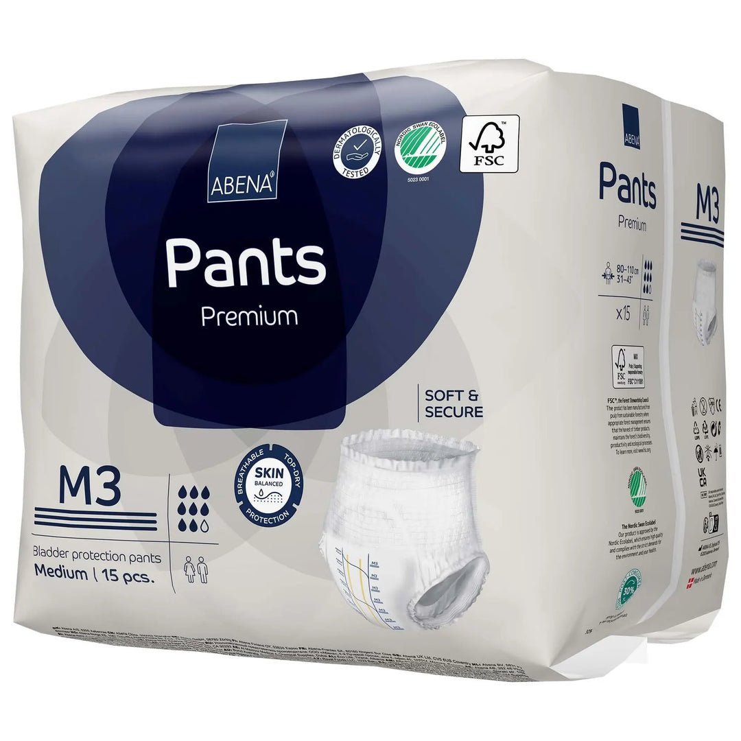 Abena Premium Pants M3 Adult Disposable Heavy Absorbency Underwear, Medium,Unisex, #1000021324 By Abena