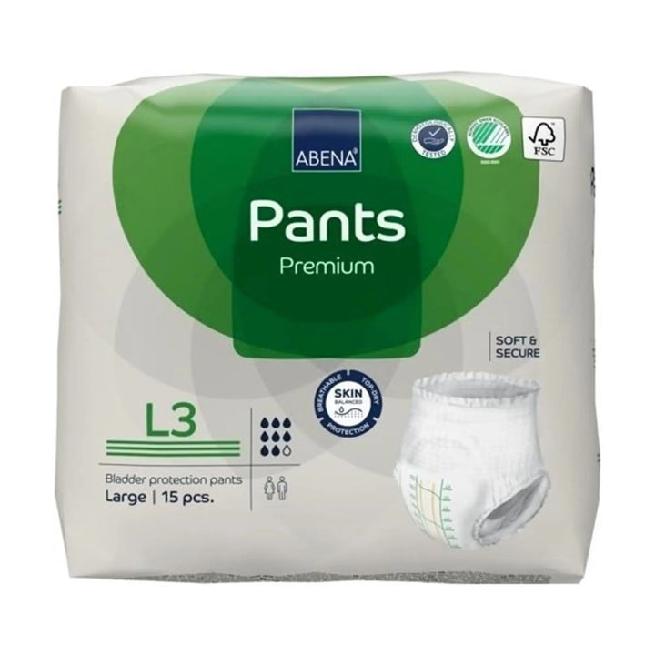 Abena Premium Pants L3 Adult Disposable Underwear, Heavy Absorbency, Large, #1000021327 Abena