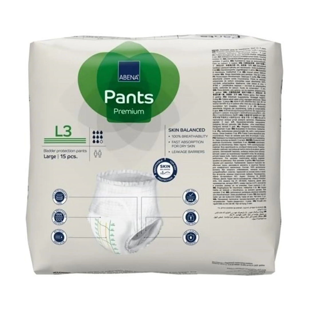 Abena Premium Pants L3 Adult Disposable Underwear, Heavy Absorbency, Large, #1000021327 Abena