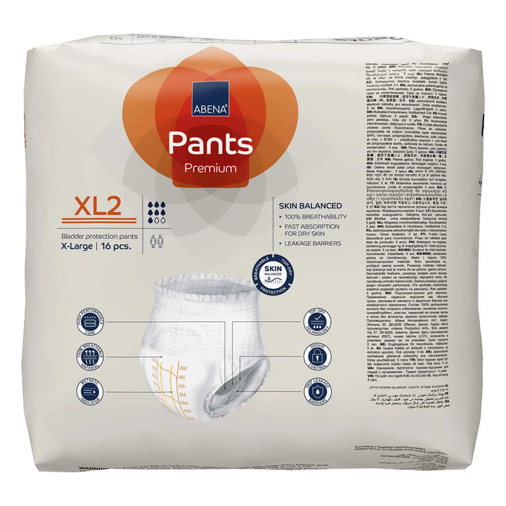 Abena Premium Pants XL2 Adult Disposable Underwear, Heavy Absorbency, X-Large, Unisex, #1000021329 Abena
