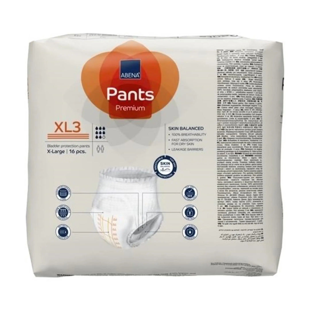 Abena Premium Pants XL3 Adult Disposable Underwear, Heavy Absorbency, X-Large, Unisex, #1000021330 Abena