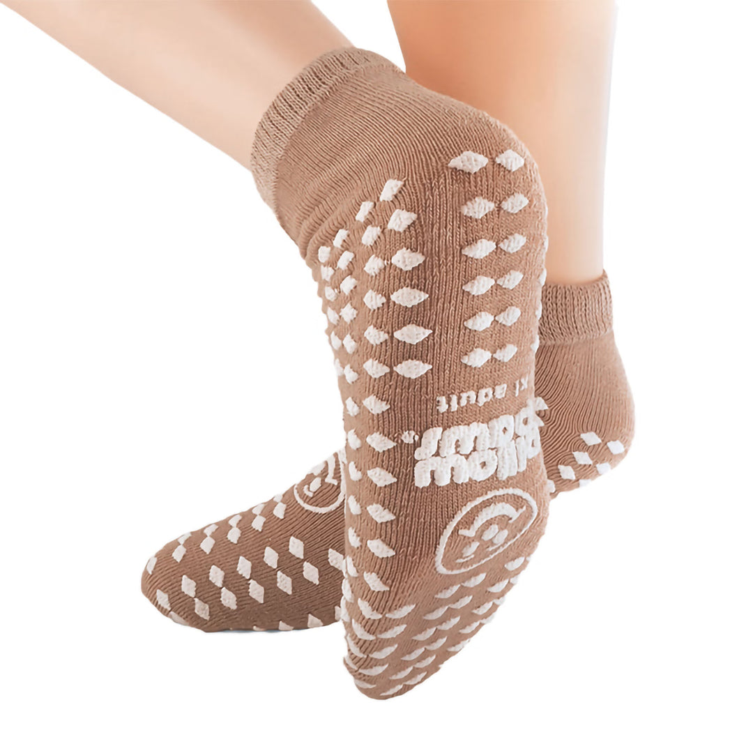 Pillow Paws 360° Imprint All Around Tread Slipper Socks, Unisex, Adult, X-Large, Tan, #1097-001 ABD Medical