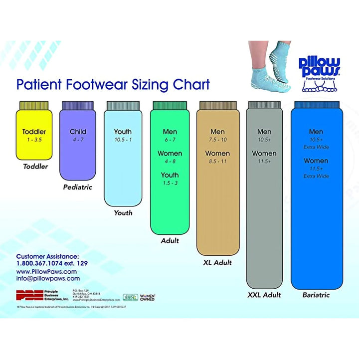 Pillow Paws 360° Imprint Slipper Socks, Unisex, Adult, 3X-Large / X-Wide, Royal Blue, #1099-001 ABD Medical