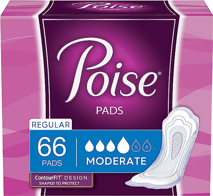 Poise Incontinence Pads for Women - Moderate Absorbency - Regular
