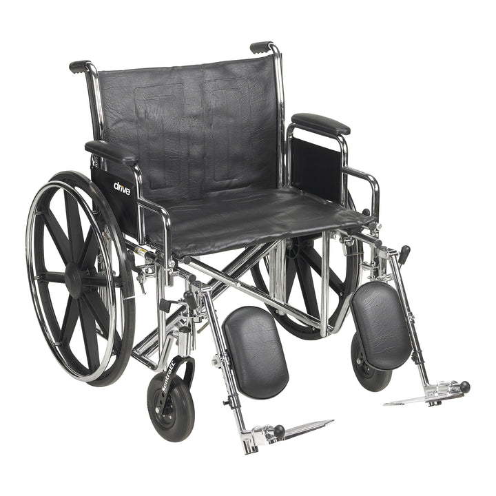 McKesson Dual Axle Bariatric Wheelchair Arm Swing-Away with Elevating Legrest Adult upto  450 lbs