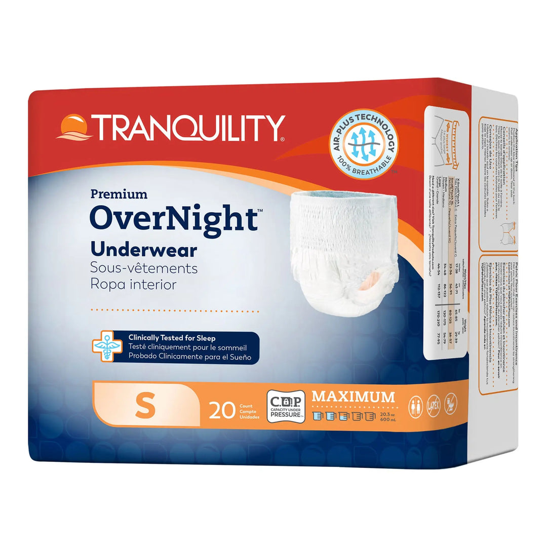 Tranquility Premium Overnight Incontinence Underwear, Small, #2114 Tranquility