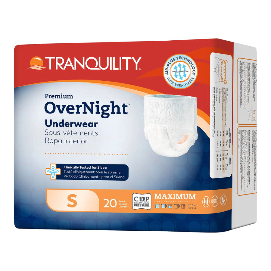 Tranquility Premium Overnight Incontinence Underwear, Small, #2114 Tranquility