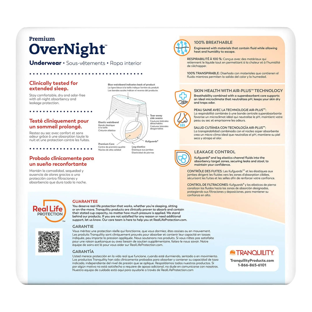 Tranquility Premium Overnight Incontinence Underwear, XL, #2117 Tranquility