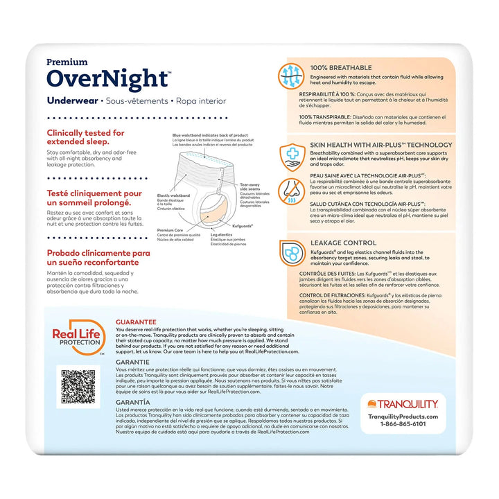 Tranquility Premium Overnight Incontinence Underwear, XL, #2117 Tranquility