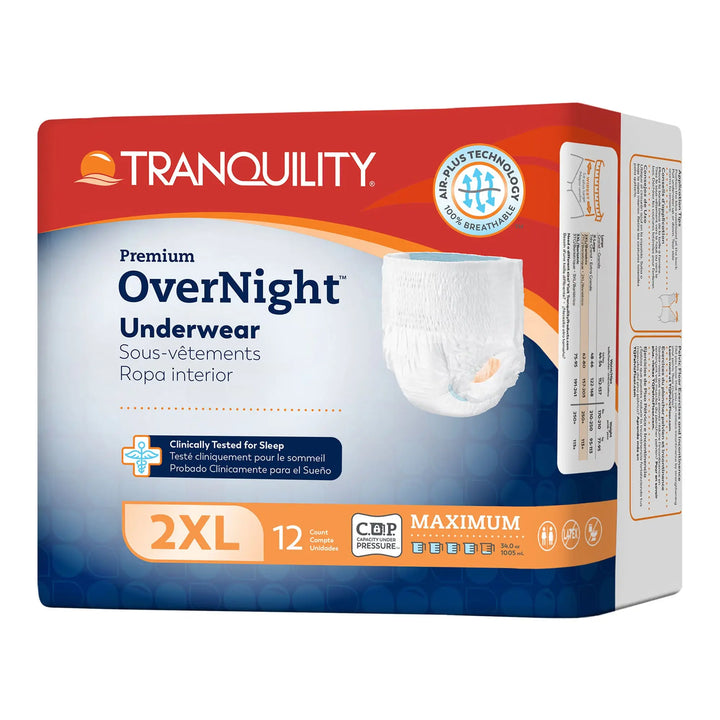 Tranquility Premium Overnight Incontinence Underwear, XXL-Plus, #2118 Tranquility