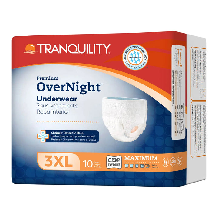 Tranquility Premium OverNight Adult Disposable Underwear, Heavy Absorbency, Unisex, 3X-Large, #2119 ABD Medical