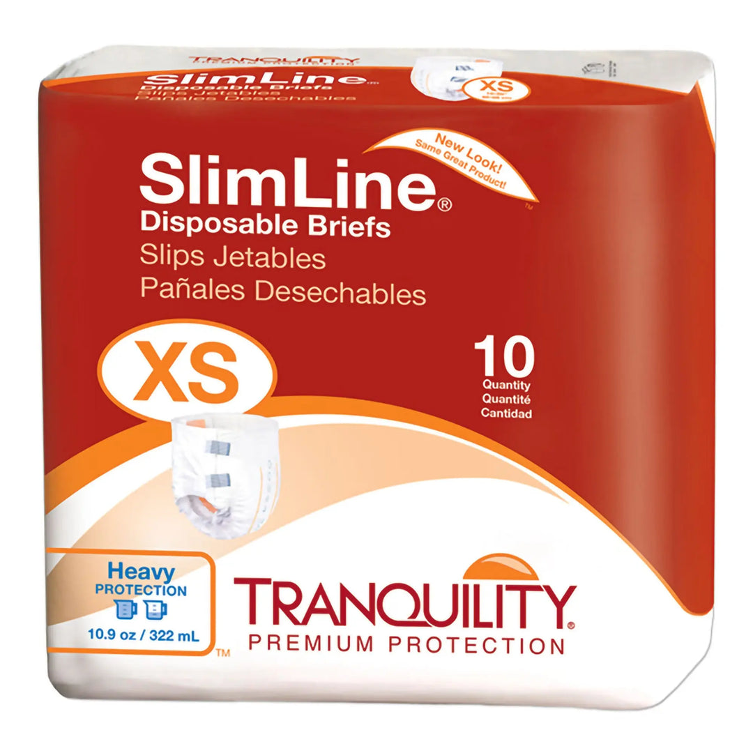 Tranquility Slimline Adult Disposable Heavy Absorbency Brief, Unisex, X-Small, #2166 ABD Medical