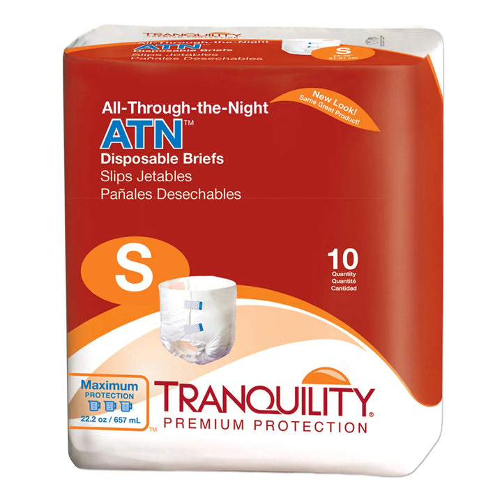 Tranquility ATN Adult Disposable Briefs for All-Night Protection, Small, #2184 Tranquility