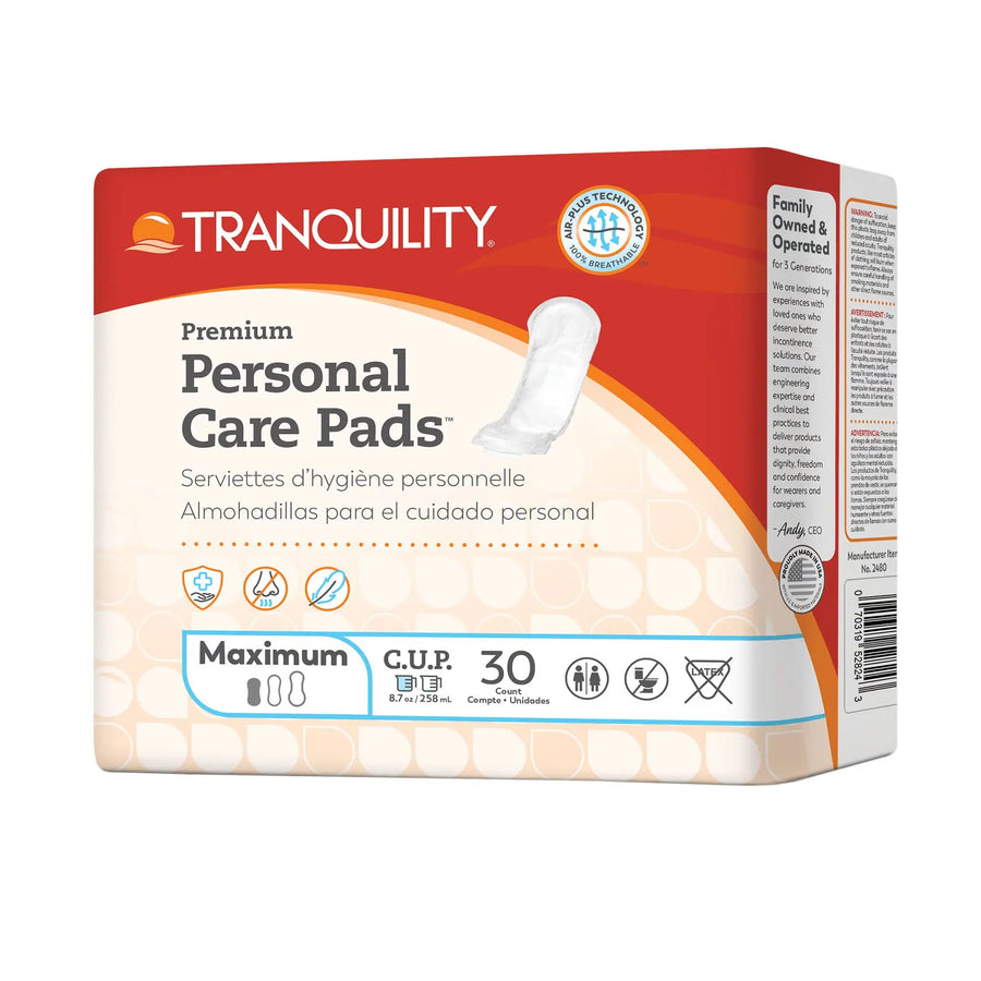 Tranquility Premium Maximum Super Absorbent Personal Care Pads, 12 Inch Length, #2480 Tranquility