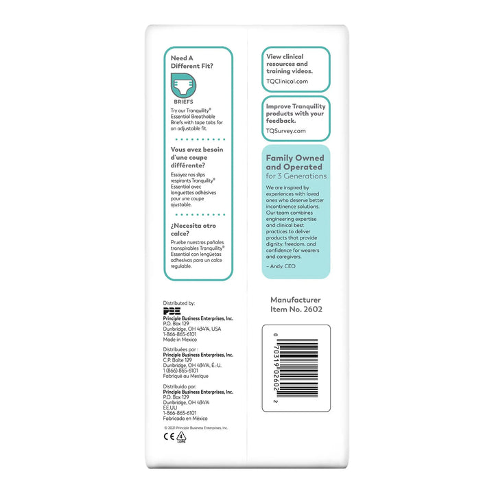 Tranquility Essential Heavy Absorbency Disposable Underwear, Youth / Medium, #2602 Tranquility