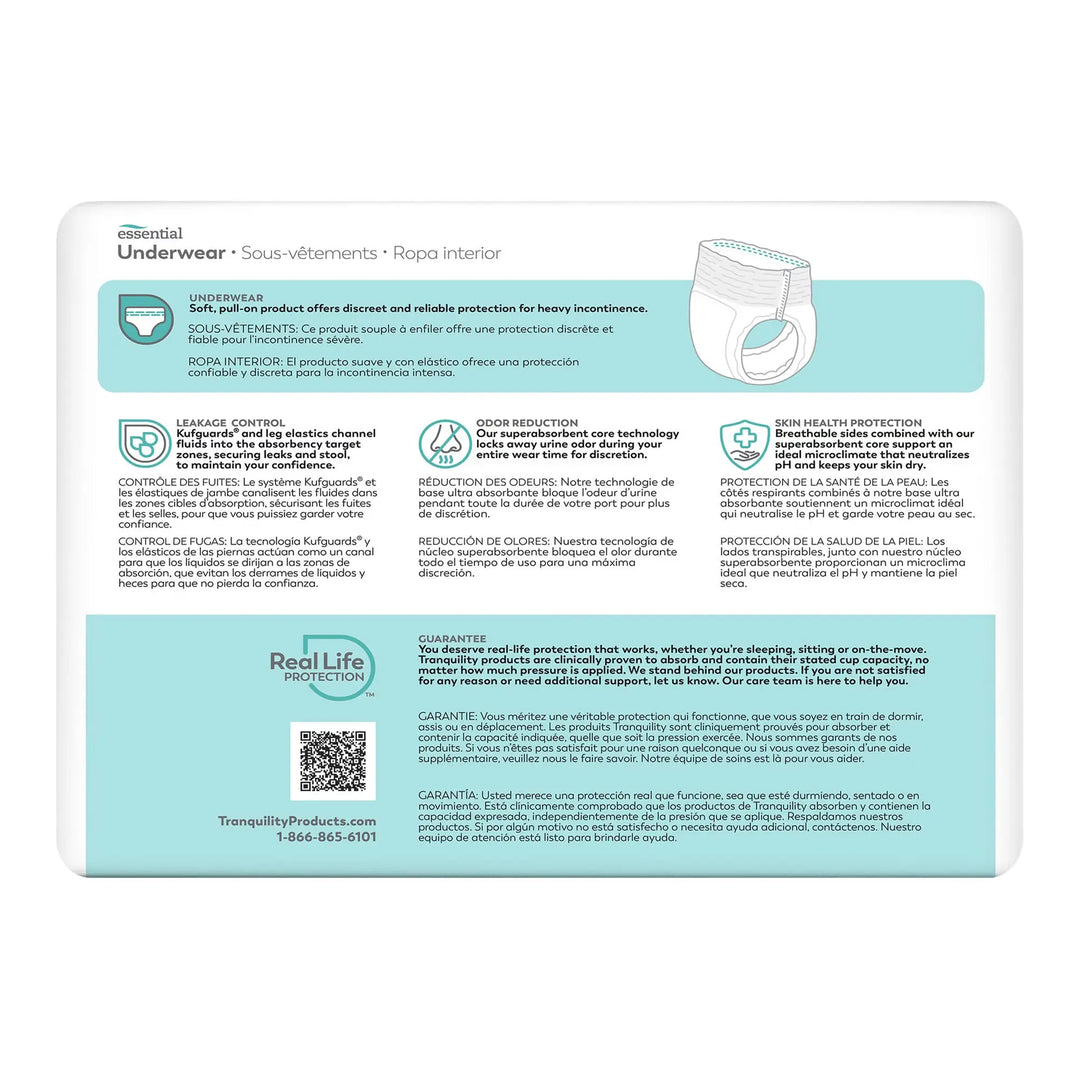 Tranquility Essential Adult Underwear, Medium, Heavy Absorbency, Unisex, #2605 Tranquility