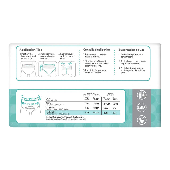 Tranquility Essential Adult Disposable Underwear, Unisex, 3X-Large, #2609 ABD Medical