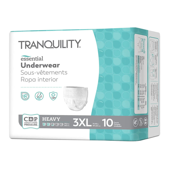 Tranquility Essential Adult Disposable Underwear, Unisex, 3X-Large, #2609 ABD Medical