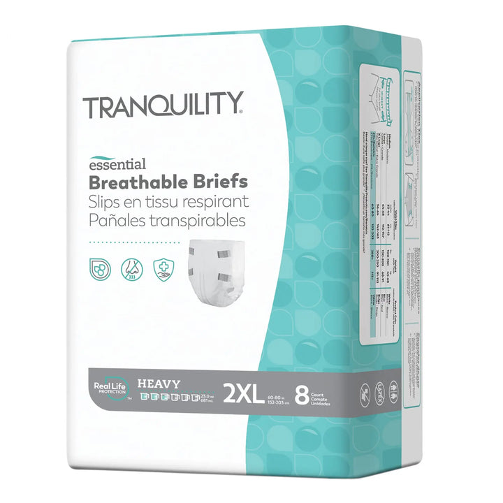 Tranquility Essential Breathable Heavy Absorbency Briefs, 2XL, #2748 Tranquility