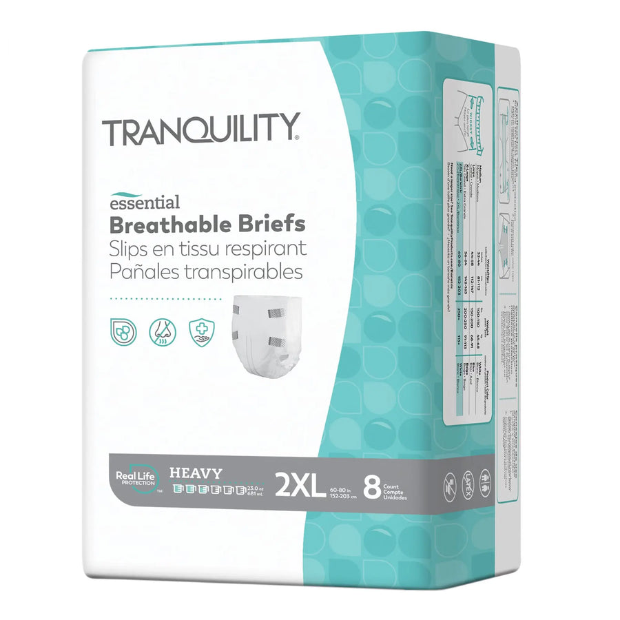 Tranquility Essential Breathable Heavy Absorbency Briefs, 2XL, #2748 Tranquility