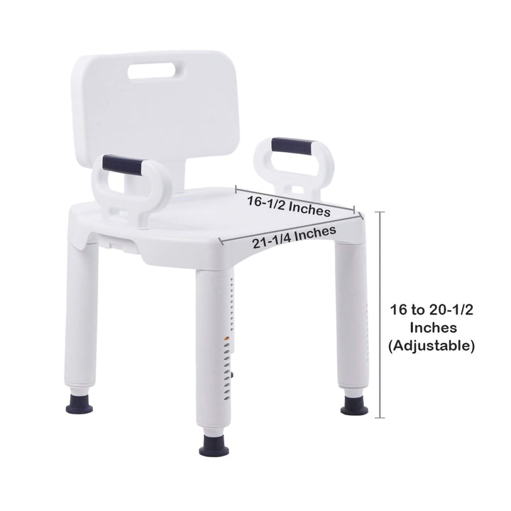 McKesson Bath Bench with Removable Arms and Backrest 21-1/4 Inch Seat Width 350 lbs. Weight Capacity