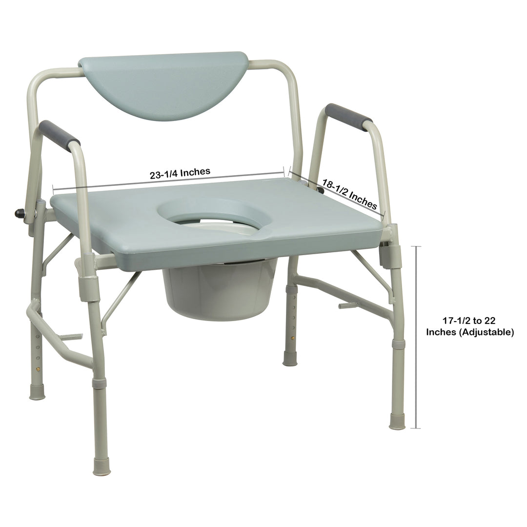 McKesson Commode Chair With Drop Arms Steel Frame Padded Backrest 23-1/4 Inch Seat Width 1000 lbs. Weight Capacity