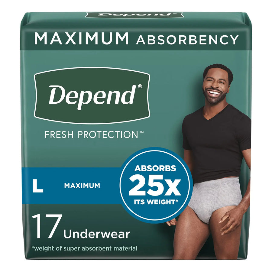 Depend Fresh Protection Underwear for Men, Heavy Absorbency, Large, #47926 Depend