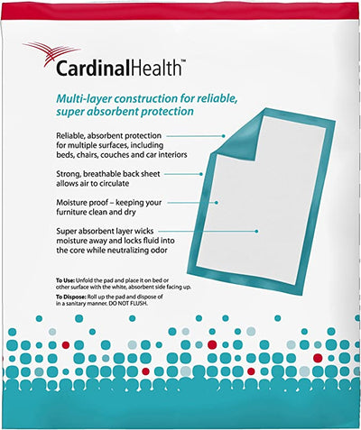 Cardinal Health, Premium Underpads, Wings, 31" x 36" - Pack of 10