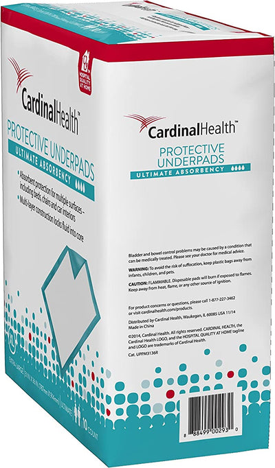 Cardinal Health, Premium Underpads, Wings, 31" x 36" - Pack of 10