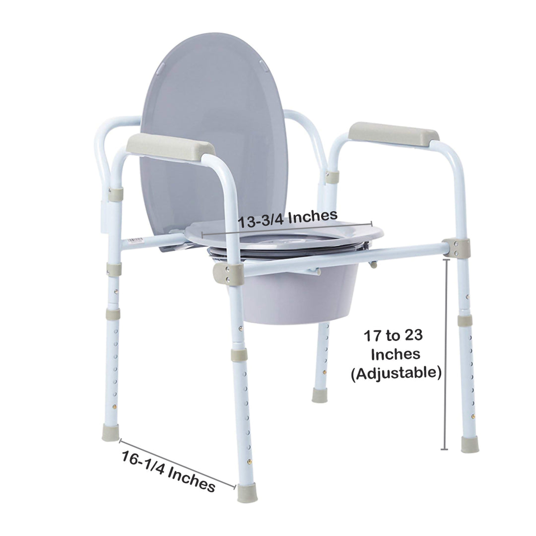 McKesson 3-in-1 Commode Chair 13-3/4 Inch Seat Width Upto 350 lbs