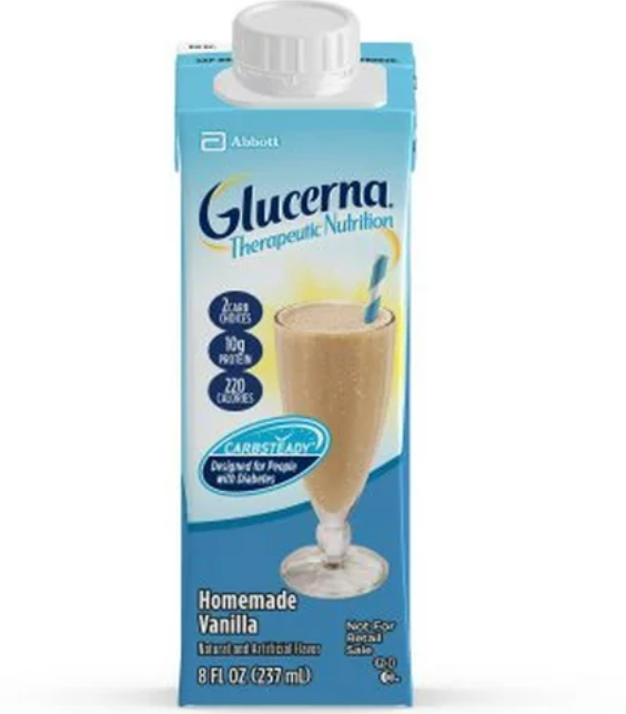 Glucerna Therapeutic Nutrition Shake Vanilla Flavor Liquid 8 oz - Case of 24
