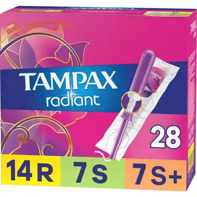 Tampax Radiant Trio Pack Regular/Super/Super Plus Absorbency Tampons, Unscented, #80334805 ABD Medical
